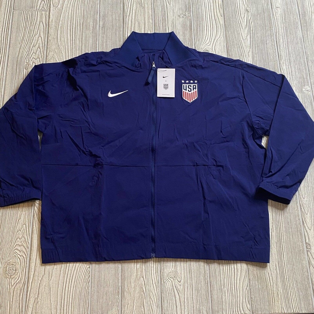 Nike Team USA Soccer Full Zip Jacket Women’s XL Blue Dri Fit Pockets NWT